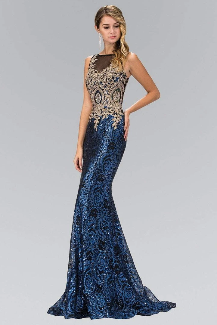 Elizabeth K - GL1319 Embellished Illusion Bateau Neck Gown 5 Elizabeth K - GL1319 Embellished Illusion Bateau Neck Gown
