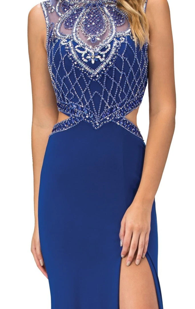 Formal Gowns Elizabeth K - GL1328 Embellished Illusion Jewel Sheath Dress 4 Formal Gowns Elizabeth K - GL1328 Embellished Illusion Jewel Sheath Dress