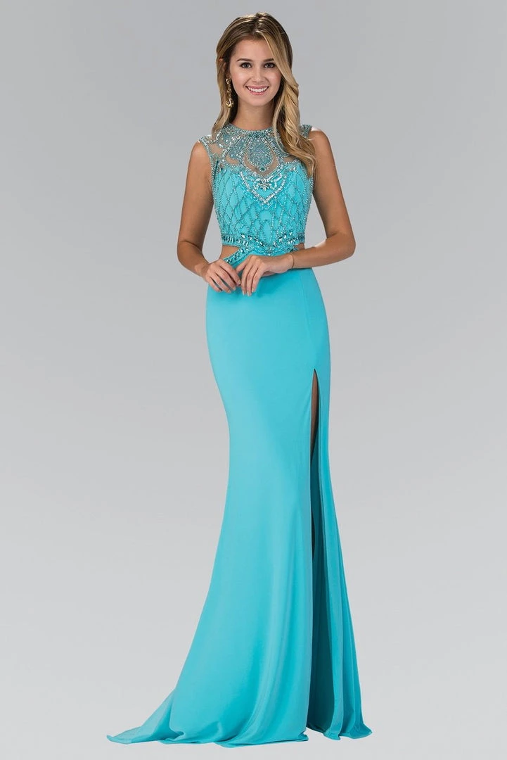 Formal Gowns Elizabeth K - GL1328 Embellished Illusion Jewel Sheath Dress 5 Formal Gowns Elizabeth K - GL1328 Embellished Illusion Jewel Sheath Dress