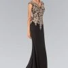 Elizabeth K - GL1333 Embellished V-Neck Jersey Long Gown Formal Gowns 1 Elizabeth K - GL1333 Embellished V-Neck Jersey Long Gown Formal Gowns