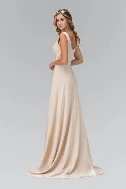 Elizabeth K - GL1391 Bateau Neck Jersey Dress Formal Gowns
