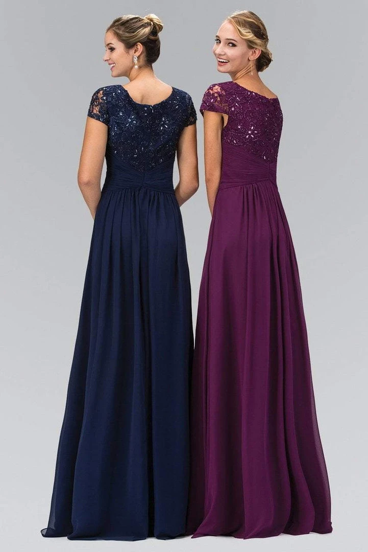 Elizabeth K - GL1398 Embellished Cap Sleeve Scoop Neck Dress Formal Gowns 5 Elizabeth K - GL1398 Embellished Cap Sleeve Scoop Neck Dress Formal Gowns