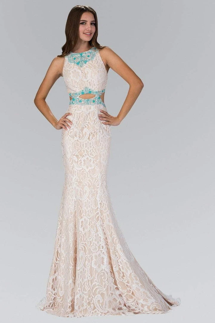 Elizabeth K - GL1403 Jewel Neckline With Cutouts Lace Gown 3 Elizabeth K - GL1403 Jewel Neckline With Cutouts Lace Gown