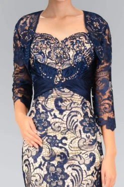 Elizabeth K - GL1419 Embellished Lace Sweetheart Trumpet Dress