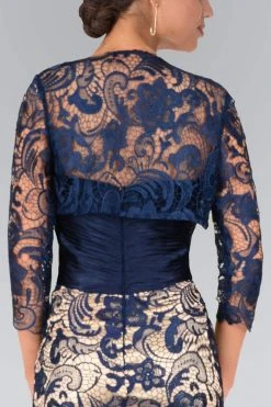 Elizabeth K - GL1419 Embellished Lace Sweetheart Trumpet Dress