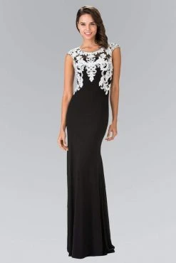 Elizabeth K - GL1472 Embellished Lace Applique Gown Formal Gowns