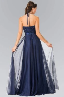 Elizabeth K - GL1475 Embroidered Illusion Halter Gown 11 Elizabeth K - GL1475 Embroidered Illusion Halter Gown