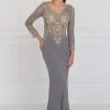 Formal Gowns Elizabeth K - GL1502 Jewel Embellished Long Sleeves Fitted Dress 2 Formal Gowns Elizabeth K - GL1502 Jewel Embellished Long Sleeves Fitted Dress