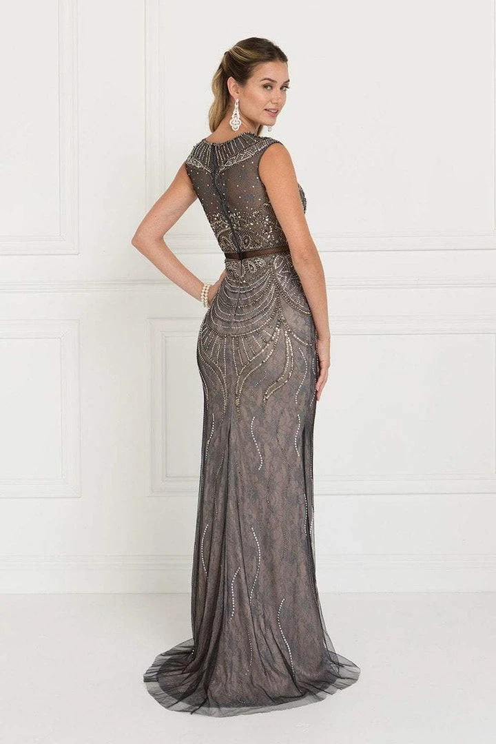 Formal Gowns Elizabeth K - GL1503 Sheer Lace Embellished Evening Gown 6 Formal Gowns Elizabeth K - GL1503 Sheer Lace Embellished Evening Gown