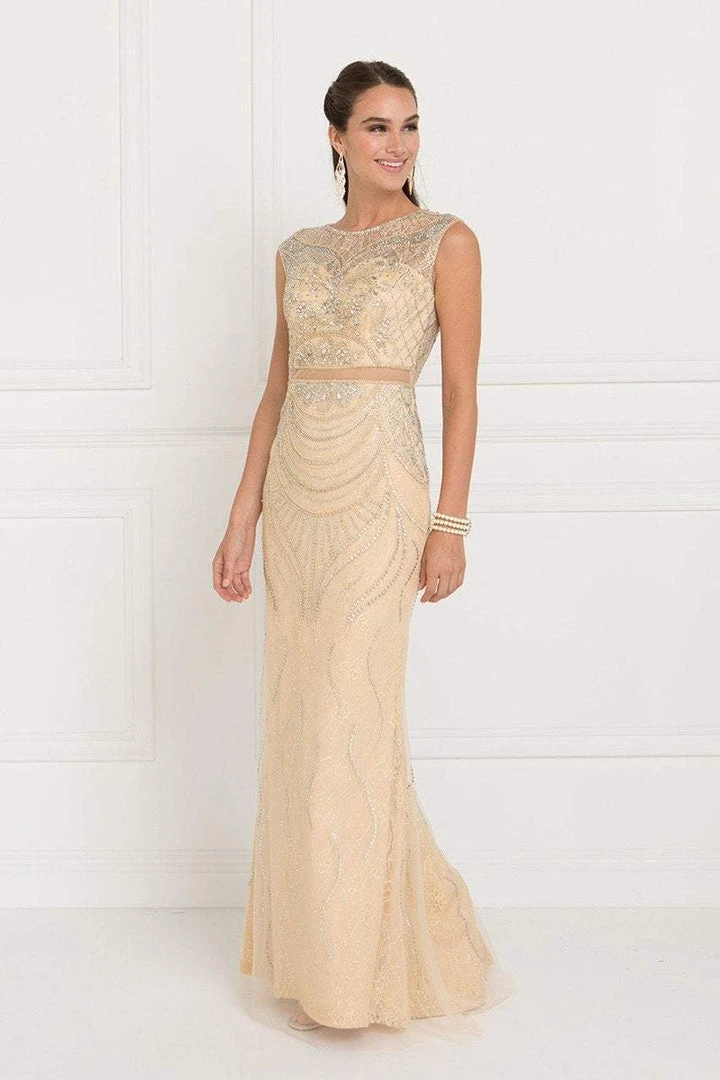 Formal Gowns Elizabeth K - GL1503 Sheer Lace Embellished Evening Gown 3 Formal Gowns Elizabeth K - GL1503 Sheer Lace Embellished Evening Gown