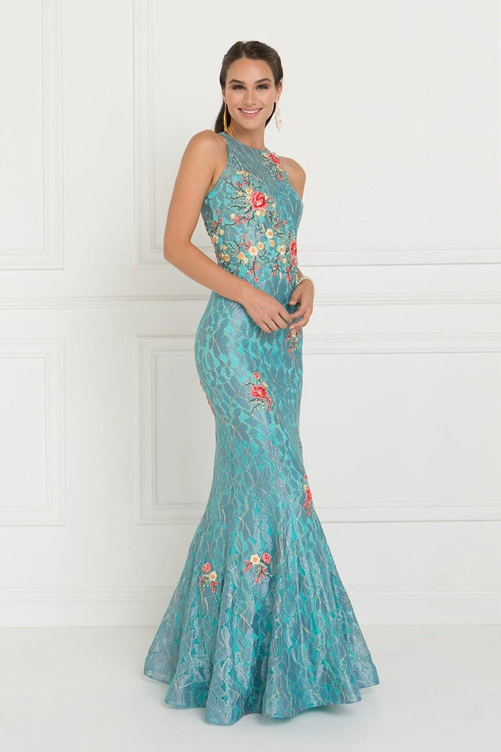 Formal Gowns Elizabeth K - GL1504 Floral Lace Fitted Mermaid Dress 7 Formal Gowns Elizabeth K - GL1504 Floral Lace Fitted Mermaid Dress