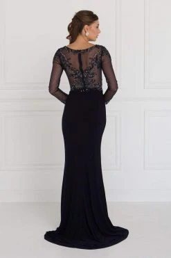 Elizabeth K - GL1506 Sheer Long Sleeves Sequined Evening Dress Formal Gowns 10 Elizabeth K - GL1506 Sheer Long Sleeves Sequined Evening Dress Formal Gowns