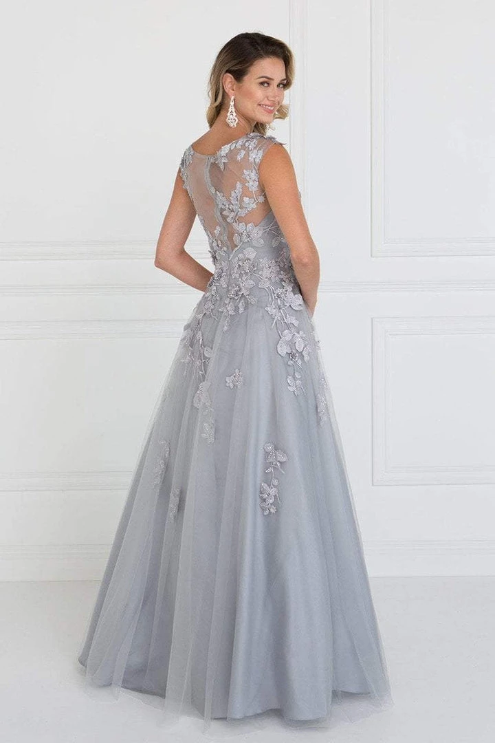 Formal Gowns Elizabeth K - GL1517 Floral Embroidered Cap Sleeves Gown 7 Formal Gowns Elizabeth K - GL1517 Floral Embroidered Cap Sleeves Gown