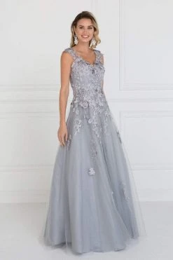 Formal Gowns Elizabeth K - GL1517 Floral Embroidered Cap Sleeves Gown 13 Formal Gowns Elizabeth K - GL1517 Floral Embroidered Cap Sleeves Gown