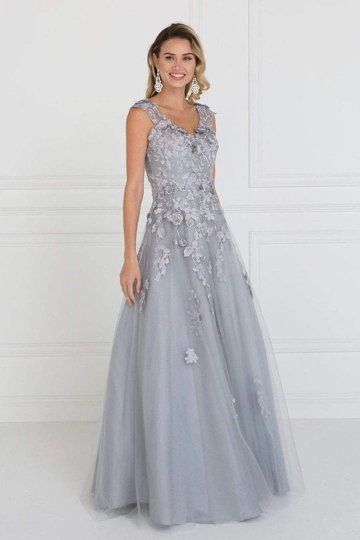 Formal Gowns Elizabeth K - GL1517 Floral Embroidered Cap Sleeves Gown 8 Formal Gowns Elizabeth K - GL1517 Floral Embroidered Cap Sleeves Gown