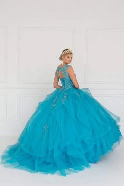 Elizabeth K - GL1557 Embroidered Illusion Bateau Ballgown With Bolero 9 Elizabeth K - GL1557 Embroidered Illusion Bateau Ballgown With Bolero