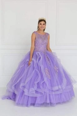 Elizabeth K - GL1557 Embroidered Illusion Bateau Ballgown With Bolero 7 Elizabeth K - GL1557 Embroidered Illusion Bateau Ballgown With Bolero