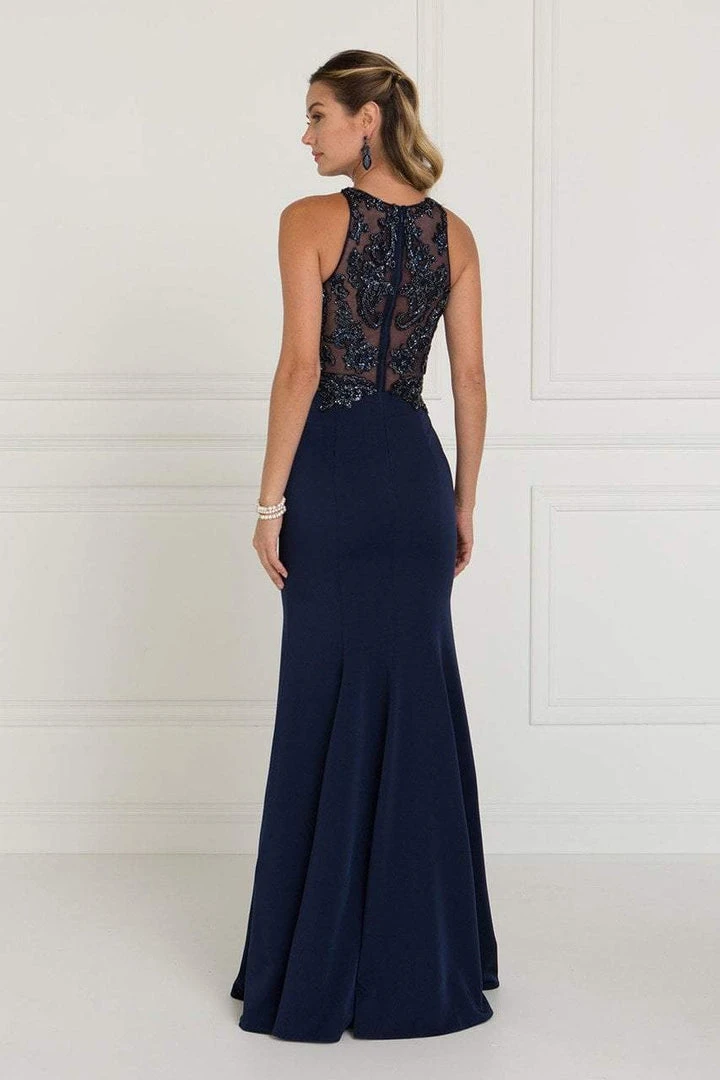 Formal Gowns Elizabeth K - GL1568 Bedazzled Illusion Halter Sheath Dress 6 Formal Gowns Elizabeth K - GL1568 Bedazzled Illusion Halter Sheath Dress