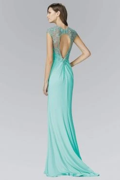 Elizabeth K - GL2011 Jeweled Illusion Jewel Neck Dress Formal Gowns