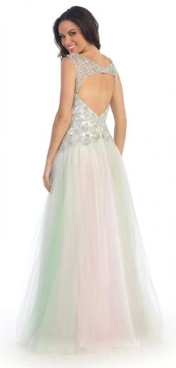 Elizabeth K - GL2017 Beaded Scoop Neck A-Line Gown