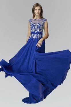 Formal Gowns Elizabeth K - GL2056 Jewel Illusion Embellished Gown