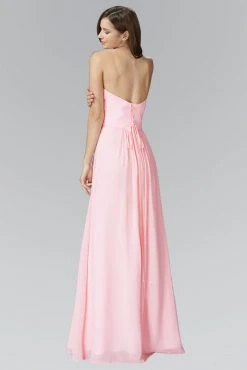 Elizabeth K - GL2070 Strapless Pleated Sweetheart Chiffon Dress