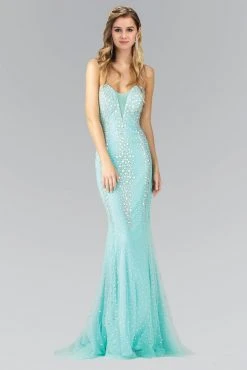 Formal Gowns Elizabeth K - GL2072 Jewel Embellished Tulle Mermaid Gown
