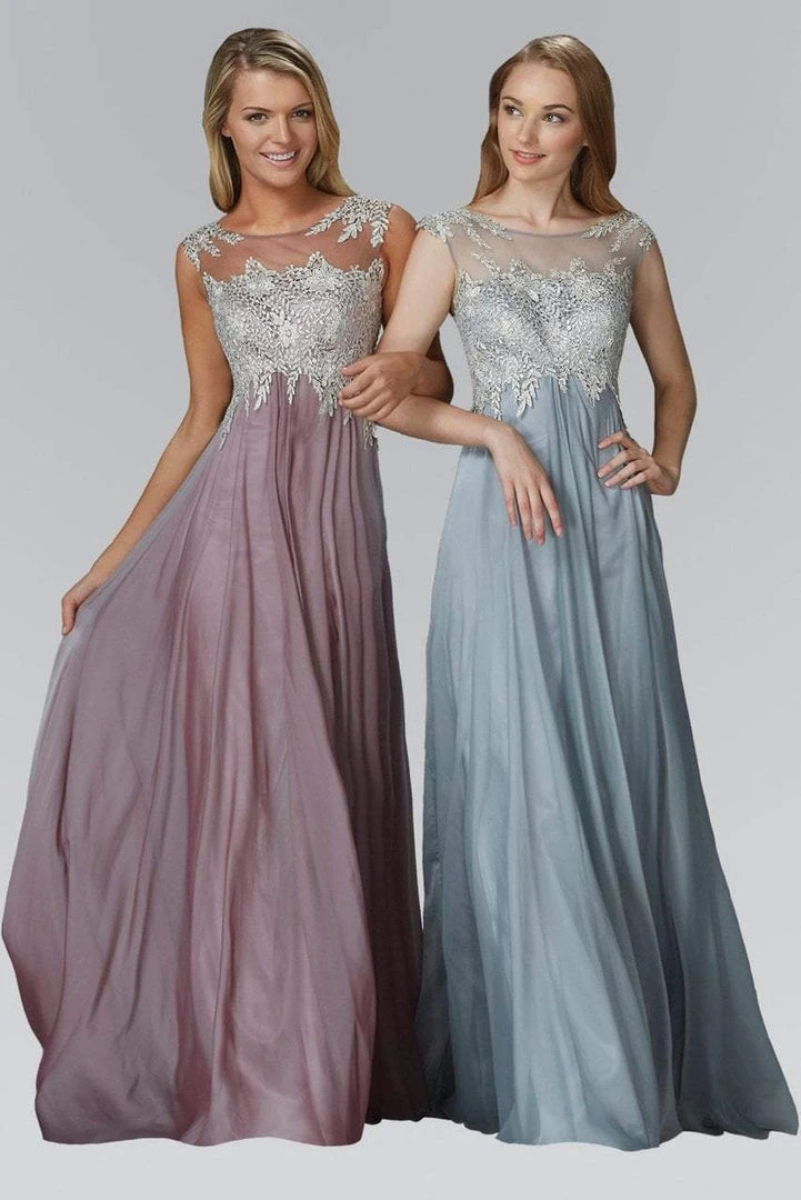 Elizabeth K - GL2098 Embellished Bateau Neck A-Line Dress Formal Gowns 3 Elizabeth K - GL2098 Embellished Bateau Neck A-Line Dress Formal Gowns