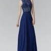 Formal Gowns Elizabeth K - GL2103 Embellished Jewel Neck A-Line Dress 1 Formal Gowns Elizabeth K - GL2103 Embellished Jewel Neck A-Line Dress