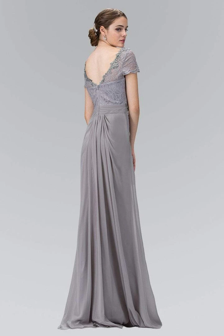 Elizabeth K - GL2105 Laced Bateau Neck Dress Formal Gowns 4 Elizabeth K - GL2105 Laced Bateau Neck Dress Formal Gowns