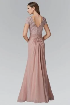 Elizabeth K - GL2105 Laced Bateau Neck Dress Formal Gowns 7 Elizabeth K - GL2105 Laced Bateau Neck Dress Formal Gowns