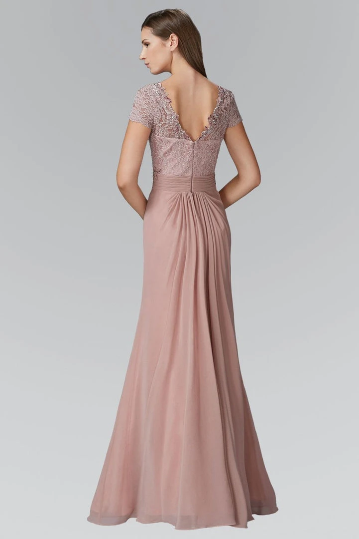 Elizabeth K - GL2105 Laced Bateau Neck Dress Formal Gowns 5 Elizabeth K - GL2105 Laced Bateau Neck Dress Formal Gowns