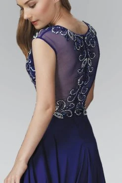 Elizabeth K - GL2120 Beaded Illusion High Neck Chiffon Gown 9 Elizabeth K - GL2120 Beaded Illusion High Neck Chiffon Gown