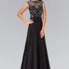 Elizabeth K - GL2120 Beaded Illusion High Neck Chiffon Gown 2 Elizabeth K - GL2120 Beaded Illusion High Neck Chiffon Gown