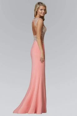 Elizabeth K - GL2128 Jewel Embellished V-Neck Gown Formal Gowns 5 Elizabeth K - GL2128 Jewel Embellished V-Neck Gown Formal Gowns