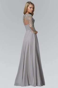 Elizabeth K - GL2129 Jewel Embellished Bateau Neck Gown Formal Gowns 5 Elizabeth K - GL2129 Jewel Embellished Bateau Neck Gown Formal Gowns