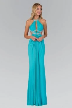 Formal Gowns Elizabeth K - GL2142 Jeweled High Neck Gown