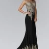 Formal Gowns Elizabeth K - GL2166 Beaded Illusion Scoop Neck Jersey Dress 1 Formal Gowns Elizabeth K - GL2166 Beaded Illusion Scoop Neck Jersey Dress
