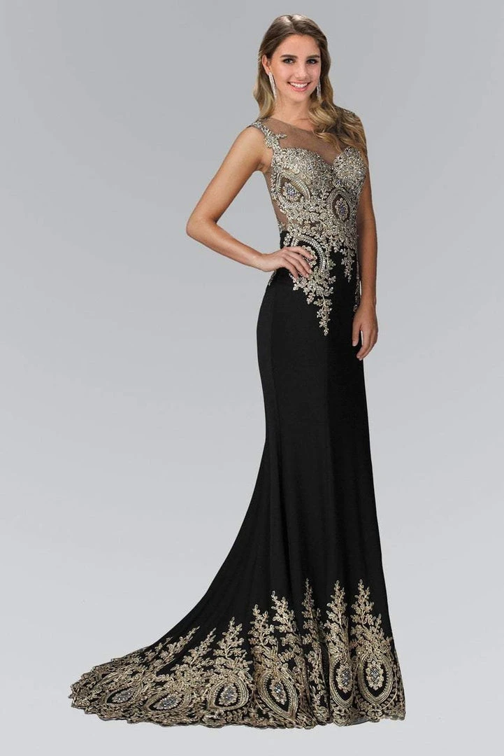 Formal Gowns Elizabeth K - GL2166 Beaded Illusion Scoop Neck Jersey Dress 3 Formal Gowns Elizabeth K - GL2166 Beaded Illusion Scoop Neck Jersey Dress