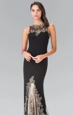 Formal Gowns Elizabeth K - GL2204 Embroidered High Neck Gown