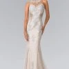 Formal Gowns Elizabeth K - GL2220 Embroidered Halter Neck Mermaid Dress
