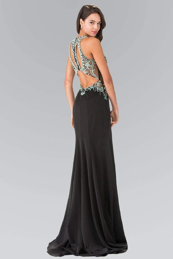 Elizabeth K - GL2221 Beaded High Neck Jersey Evening Gown Formal Gowns 4 Elizabeth K - GL2221 Beaded High Neck Jersey Evening Gown Formal Gowns