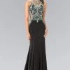 Elizabeth K - GL2221 Beaded High Neck Jersey Evening Gown Formal Gowns