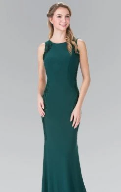 Formal Gowns Elizabeth K - GL2222 Embellished Scoop Neck Jersey Sheath Dress