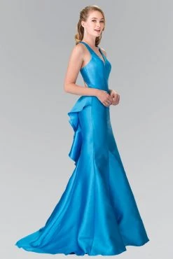 Formal Gowns Elizabeth K - GL2224 Chic V-Neck Mikado Mermaid Dress