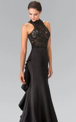 Elizabeth K - GL2227 Embellished High Neck Mikado Trumpet Dress Formal Gowns 12 Elizabeth K - GL2227 Embellished High Neck Mikado Trumpet Dress Formal Gowns