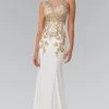 Formal Gowns Elizabeth K - GL2230 Embroidered Bateau Neck Jersey Trumpet Dress 2 Formal Gowns Elizabeth K - GL2230 Embroidered Bateau Neck Jersey Trumpet Dress