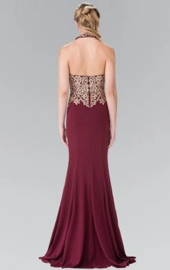 Formal Gowns Elizabeth K - GL2231 Embroidered Halter Jersey Trumpet Dress 13 Formal Gowns Elizabeth K - GL2231 Embroidered Halter Jersey Trumpet Dress