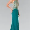 Formal Gowns Elizabeth K - GL2231 Embroidered Halter Jersey Trumpet Dress 2 Formal Gowns Elizabeth K - GL2231 Embroidered Halter Jersey Trumpet Dress