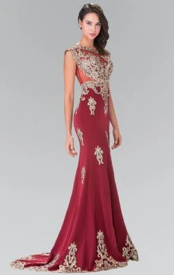 Formal Gowns Elizabeth K - GL2233 Embellished High Neck Jersey Trumpet Dress 14 Formal Gowns Elizabeth K - GL2233 Embellished High Neck Jersey Trumpet Dress